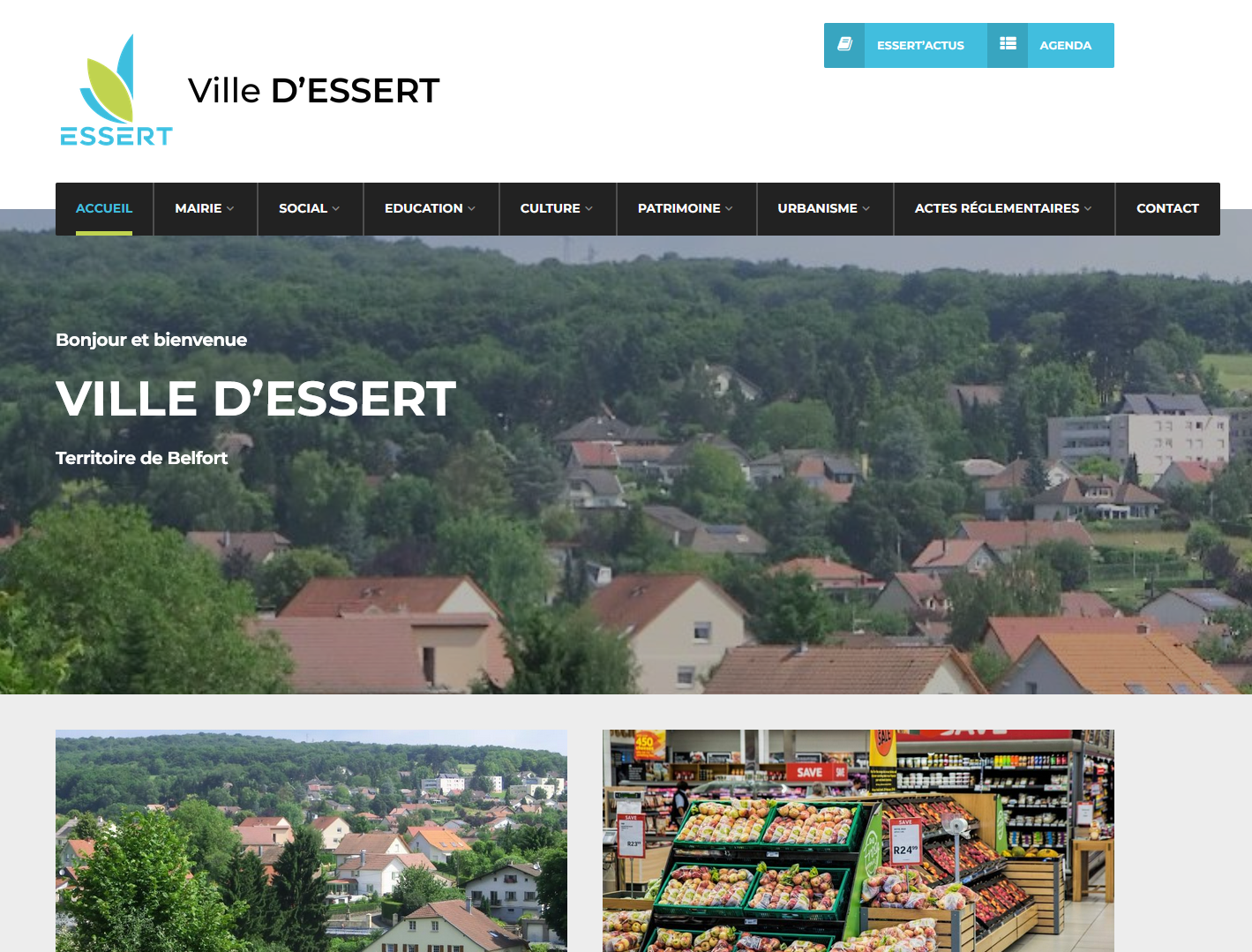 Aperçu du site internet de la Mairie d'Essert